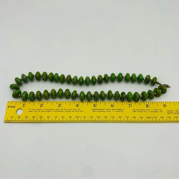 Vintage Green Copper Turquoise Necklace - Picture 7 of 16